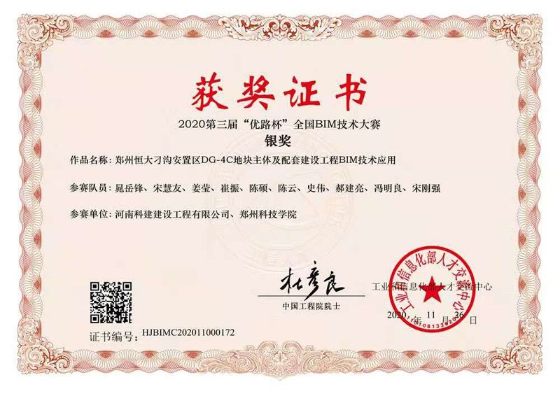 郑州恒大刁沟安置区DG-4C地块主体及配套建设意昂2·(中国区)官方直营平台BIM技术应用（银奖）